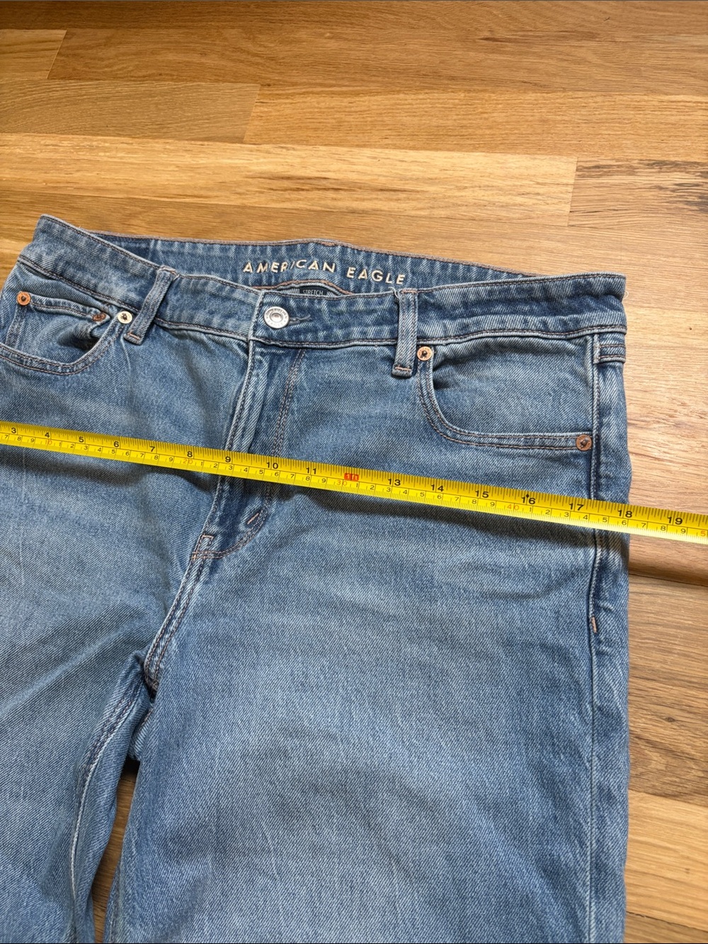 American Eagle Outfitters Medium Blue Wide-Leg Flare Jeans 10R - Picture 8 of 15